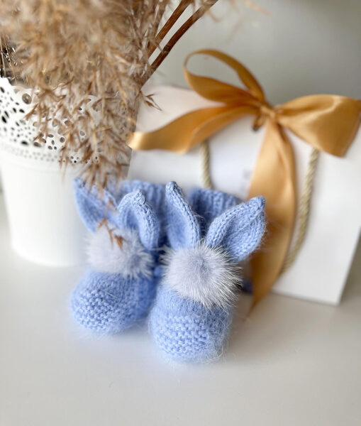 Bunny booties (blue)