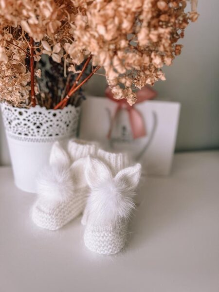 Bunny booties (white)